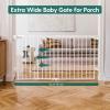 Babelio 31.5-55" No Bottom Bar Baby Gate Extra Wide, 2-in-1 Auto Close Dog Gate for The House, Stairs and Doorways, with Large Walk Thru Door, White view 2