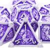 AUSTOR 7-Die Metal DND Dice Set Dungeons and Dragons Polyhedral Roll Playing Dice with Box D20 D12 D10 D% D8 D6 D4 for Pathfinder MTG RPG Board Games view 1
