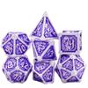 AUSTOR 7-Die Metal DND Dice Set Dungeons and Dragons Polyhedral Roll Playing Dice with Box D20 D12 D10 D% D8 D6 D4 for Pathfinder MTG RPG Board Games view 2