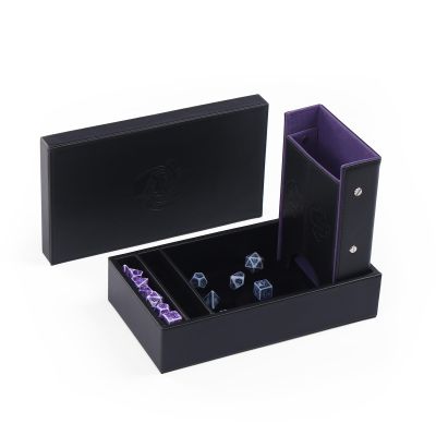 Magic Vosom DND Dice Tower and Tray Set with Non-Scratch Felt Lined Rolling and Velvet Surface - Folding Auto Dice Roller Dice Rolling Tower for RPG Board and Table Games