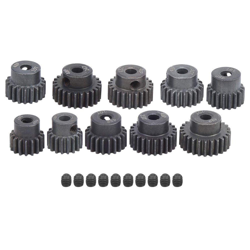 16T Gear Steel Motor Pinion, RC Motor Gear for 1/8 1/10 Brushless Motor Complete Motors