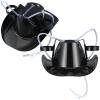 Jenaai 2 Pcs Juice Helmet Soda Hat with Straw Cowboy Soda Hat Beverage Holder for Adult Juice Party(Black) view 1