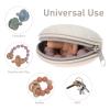Dirbabi Pacifier Holder Case, Soft Silicone Portable Pacifier Clip and Accessory Pouch for Newborn Baby, BPA Free (Sand + Light Grey) view 4
