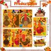 Make a Turkey Stickers 24PCS Thanksgiving Stickers for Kids Turkey Face Sticker Make Your Own Turkey Sticker Thanksgiving Party Favors DIY Crafts Stickers Classroom Teacher Reward view 2