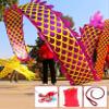 PAIKOOL Square Exercise Dance Dragon Ribbon Streamer with Wu Long 3D Real-Like Dragon Head and Swing Rope Outdoor Flinging Fitness Dragon Poi Set (Purple Dragon, 6 Meters (19.6 ft)) view 3