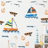 Wall Decal for Kids - Boats, Anchors, Seagulls, Waves - Cute Decor for Kids Rooms - Made in USA (Boats, Large) view 2