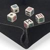 Cyber-Deals Dice Rolling Tray Portable Folding Felt Mat + (5) Poker Dice with Velvet Pouch Bundle Set [Black Tray, White Dice (Clubs Ace, Squared)] view 2