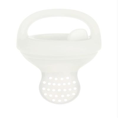 100% Food Garde Silicone Durable and Reusable Silicone Baby Food/Fruit Feeder(TEETHER) (Milk White)