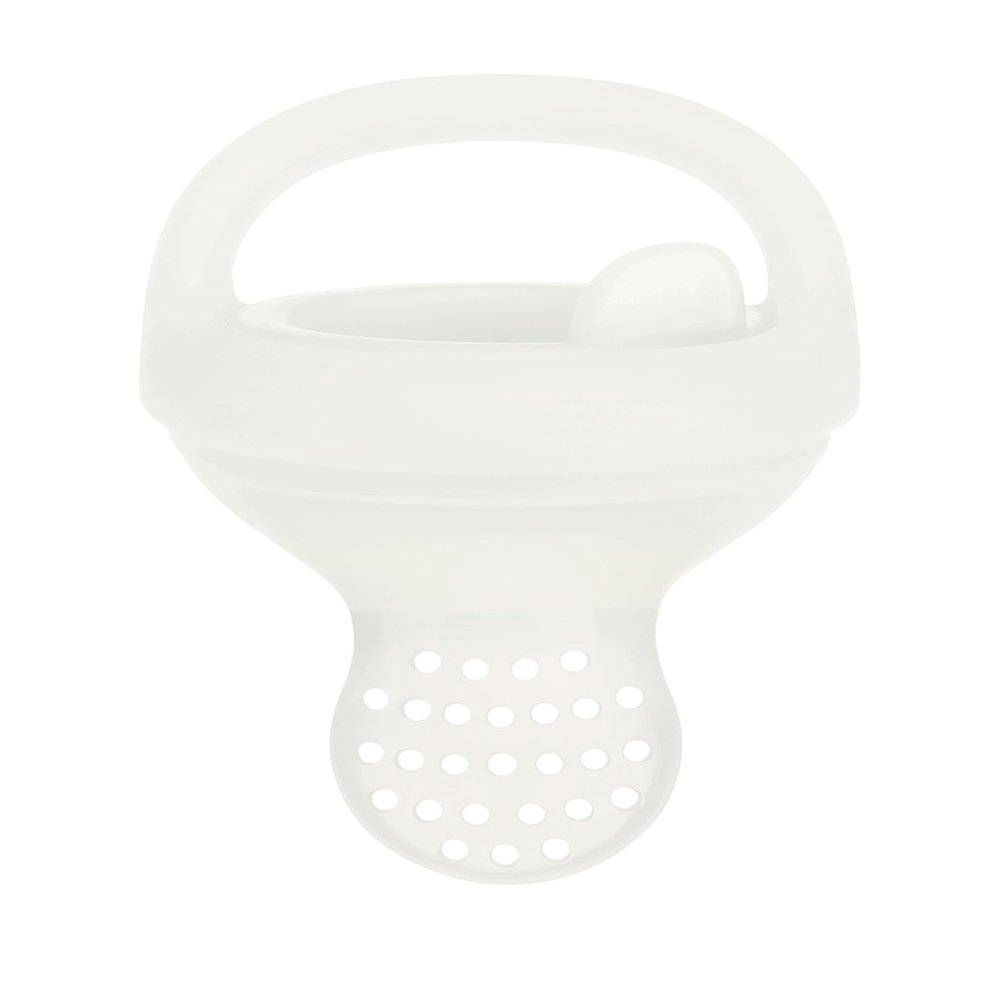 100% Food Garde Silicone Durable and Reusable Silicone Baby Food/Fruit Feeder(TEETHER) (Milk White)
