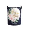 Custom Watercolor Moon Flower Storage Basket with Handles Personalized Name Waterproof Collapsible Laundry Baskets for Clothes view 1