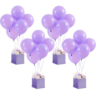 4 Set Purple Hot Air Balloons Table Centerpieces for Hot Air Balloon Themed Baby Shower Decorations for Girls Birthday Party Wedding Table Decorations(Without Flowers)