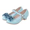 CsgrFagr Children Shoes with Single Shoes Fashion Leather Shoes Versatile Bow Small Leather Shoes Single Shoes (Blue, 1 Big Kids) view 2