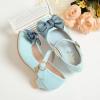 CsgrFagr Children Shoes with Single Shoes Fashion Leather Shoes Versatile Bow Small Leather Shoes Single Shoes (Blue, 1 Big Kids) view 4