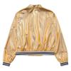YiZYiF Kids Girls Boys Jazz Modern Dance Disco Costume Metallic Bomber Jacket Coat Top Zip Up Halloween Outerwear Gold 6 Years view 3