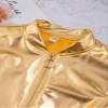 YiZYiF Kids Girls Boys Jazz Modern Dance Disco Costume Metallic Bomber Jacket Coat Top Zip Up Halloween Outerwear Gold 6 Years view 4