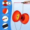 Lenwen 15 Pieces Chinese Yoyo Diabolo Set Includes 3 5 Inch Colorful Five Bearings Diabolo Balls with 6 Alloy Chinese Yoyo Sticks 6 String for Beginners, Red Green Blue view 3
