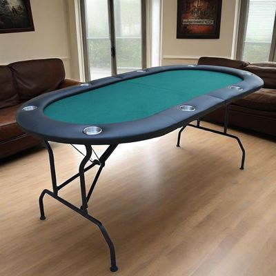INO Design Foldable Poker Table for 8 Players 73" Light Series with Cup Holders, Green