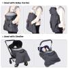 Orzbow Baby Carrier Cover Winter, Universal Baby Carrier Rain and Wind Cover with Pockets, Detachable Hood and Storage Bag, Waterproof & Windproof, Dark Grey Dinosaur view 3