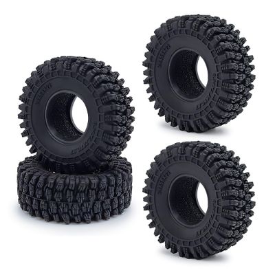 Zolikar 4PCS RC 1.0 Tires Foam Insert Soft Rubber 1.0" Wheel Tires 58MM for 1/18 TRX4M Upgrades 1/24 SCX24