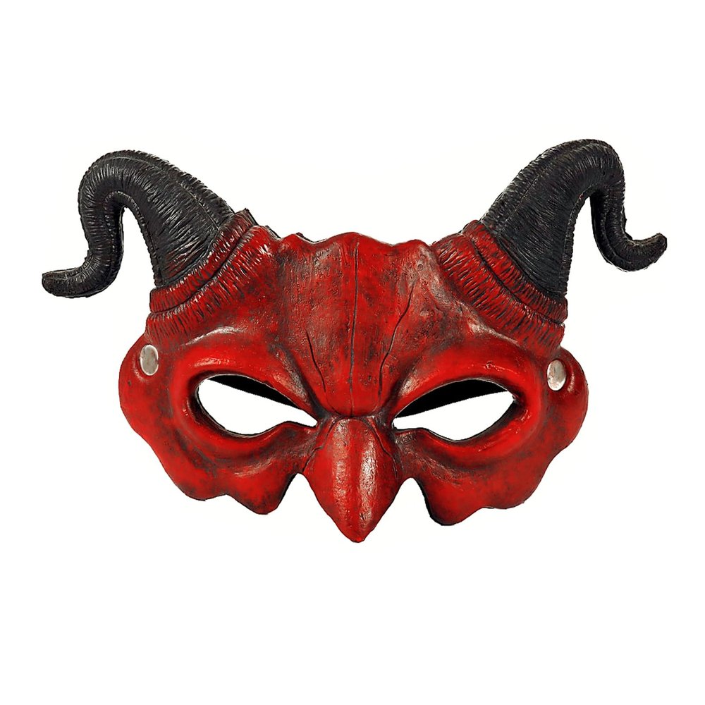 Soochat Devil Mask Demon Mask Scary Half Face Mask for Cosplay Halloween Masquerade Costume Party Accessories