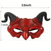 Soochat Devil Mask Demon Mask Scary Half Face Mask for Cosplay Halloween Masquerade Costume Party Accessories view 2