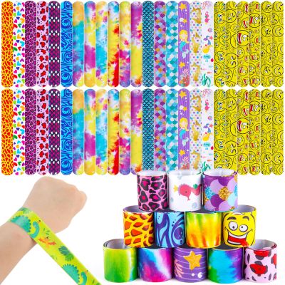 AMOR PRESENT 48 PCS Slap Bracelets for Kids, Snap Bracelet End of Year Gifts from Teacher Classroom Prizes Birthday Party Favors Goodie Bags Stuffers