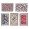 5PCS Dollhouse Rug, 1/12 Floral Print Exquisite Easy to Clean Soft Miniature Floor Blanket Miniature Carpet for Doll House Accessory Dollhouse Rug view 1