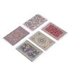 5PCS Dollhouse Rug, 1/12 Floral Print Exquisite Easy to Clean Soft Miniature Floor Blanket Miniature Carpet for Doll House Accessory Dollhouse Rug view 2