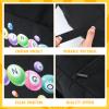 Windyun Bingo Bags Large with 10 Pockets for Daubers Dabbers Dobbers Dotters Zipper Tote Bag Bingo Game Stuff Accessories Supplies Gift for Women Adults Seniors Christmas 9.8x9.8x6.3 Inches(Black) view 4