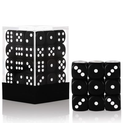 36 of Pack 12MM 6 Sided MINI Dice Set,Solid Black Game Dice Set, 6 Sided Standard Colored Dices for Tenzi, Bunco or Teaching Math,with Portable Plastic Box(Black)