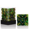 36 of Pack 12MM 6 Sided MINI Dice Set,Two Colours D6 Game Dice Set, 6 Sided Standard Dices for Yahtzee, Bunco or Teaching Math,with Portable Plastic Box(Grass Green+Black) view 1