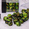 36 of Pack 12MM 6 Sided MINI Dice Set,Two Colours D6 Game Dice Set, 6 Sided Standard Dices for Yahtzee, Bunco or Teaching Math,with Portable Plastic Box(Grass Green+Black) view 3