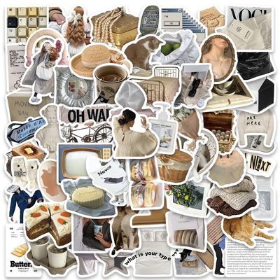 INS Aesthetic Stickers for Water Bottle, Waterproof Scrapbook INS Stickers, 63PCS Vinyl Stickers for Laptop Phone Skateboard Bumper Decals, Personalized Stickers Pack for Kids Teens Girls (INS)