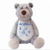 Personalized Birth Stats Plush Bear with Name & Date | Custom Nursery Keepsake | Newborn Shower Present for Boys or Girls view 1