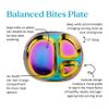 Ahimsa Stainless Steel Plates For Kids, Pediatrician Designed Colorful Divided Plates for Toddlers & Baby, Non Toxic, Unbreakable & Dishwasher Safe, Rainbow Set of 4 view 2