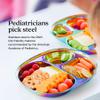 Ahimsa Stainless Steel Plates For Kids, Pediatrician Designed Colorful Divided Plates for Toddlers & Baby, Non Toxic, Unbreakable & Dishwasher Safe, Rainbow Set of 4 view 4