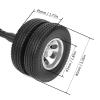 Qiilu Rear Axle Tire Rc Tire Black Rubber Aluminum Alloy Rear Axle Tire DIY Rc Part Sory Fit for Tractor Trailer 1 14 Rc Car Model view 2