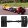 Qiilu Rear Axle Tire Rc Tire Black Rubber Aluminum Alloy Rear Axle Tire DIY Rc Part Sory Fit for Tractor Trailer 1 14 Rc Car Model view 3