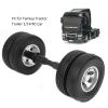 Qiilu Rear Axle Tire Rc Tire Black Rubber Aluminum Alloy Rear Axle Tire DIY Rc Part Sory Fit for Tractor Trailer 1 14 Rc Car Model view 4