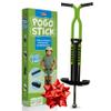 BUBBLE JUMP Pogo Stick for Kids Age 10 & up Green - for Boys, Girls, Teens & Adults 80 to 160 Lbs - Easy Grip Rubber Handle Master Jumper Pogo Sticks - High Jumping Kids Pogo Stick view 1