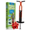 BUBBLE JUMP Pogo Stick for Kids Age 10 & up Red - for Boys, Girls, Teens & Adults 80 to 160 Lbs - Easy Grip Rubber Handle Master Jumper Pogo Sticks - High Jumping Kids Pogo Stick view 1