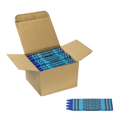 Lucky Art Crayonology 80 Count Single Color Crayons Bulk Pack - BLUE single color crayon refill - Regular size crayons (5/16" x 3-1/2")
