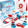 Play-Act Kids Doctor Kit, 16-Piece Medical Kit with Bag, Doctor Role Play Set with Realistic Toy Stethoscope, Reusable Record Cards, Dress Up Playset Easter Birthday Gift for Toddlers Ages 3+ view 1
