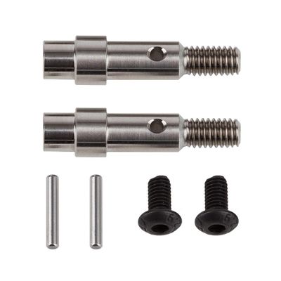 Team Associated RC10B6 FT Titanium Hex Adapter Front Axles, ASC71181