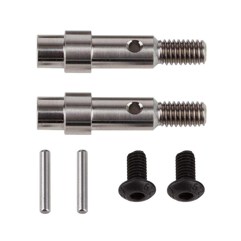 Team Associated RC10B6 FT Titanium Hex Adapter Front Axles, ASC71181