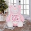 Personalized Pink Bear Plush, Embroidered Stuffed Animal, Custom Girl Keepsake, Newborn Gift, Baby Shower Present, Christmas Baby Gift, Personalized Birth Stats Bear, 14 inch Plush view 2