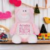 Personalized Pink Bear Plush, Embroidered Stuffed Animal, Custom Girl Keepsake, Newborn Gift, Baby Shower Present, Christmas Baby Gift, Personalized Birth Stats Bear, 14 inch Plush view 3