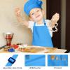 IAGBIBUI Kids Apron and Chef Hat Set, 16 Pieces Boys Girls Kids Apron with 2 Pockets Adjustable for Cooking Classroom Baking Painting, 6-13 Years, Multicolor view 3
