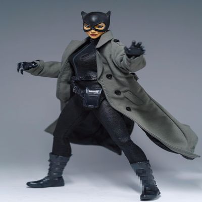 1/12 Scale Female Clothes,Women's Windbreak Long Coat Costume Outfit Clothing for 6inch Female Action Figure Body (Gray)