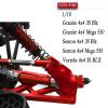RCMYou Upgrades Part for 1/10 Vorteks/Granite/Senton 4x4 3S Blx & Mega 550,Front Rear Drive Shaft,Arms,Steering Blocks Caster Blocks C-Hubs Stub Axle Carriers,Driveshaft Support,Red view 2